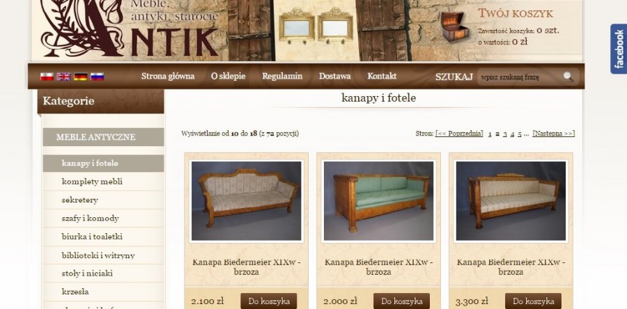 Budowa sklepu internetowego antik.com.pl