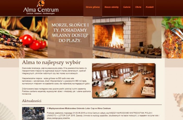 Budowa strony dla Centrum Konferencyjnego ALMA w Sobieszewie