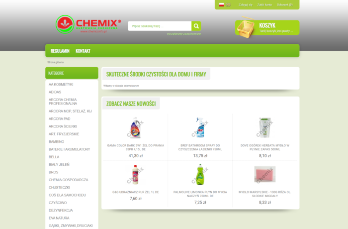 Budowa strony dla Chemix