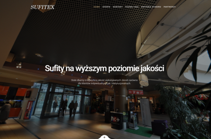 Budowa strony dla Sufitex